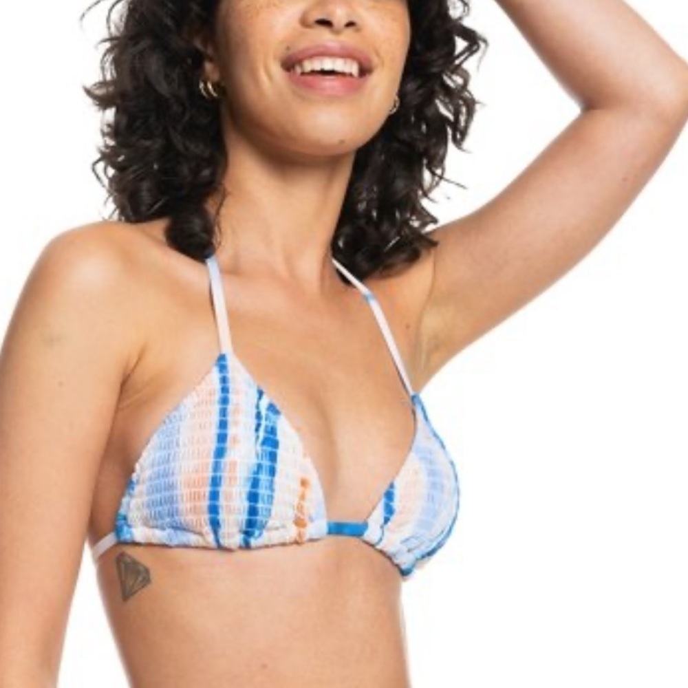 NWT Quicksilver Womens Smock Triangle Bikini Top Tie Dye